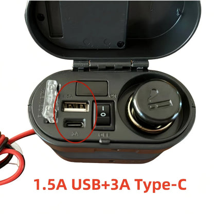 Moto Dual USB Port Adapter Multifunction Power Supply Quick Charging Cigarette Lighter Clock Voltmeter Motorcycle Accessories