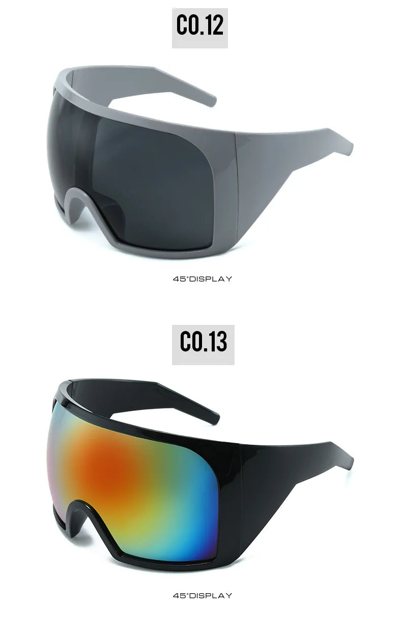 Oversized Sunglasses Men Wrap Anti Wind Personal Large Shades Futuristic Fashion Future Shield Uv400 Cycling Motorcycle