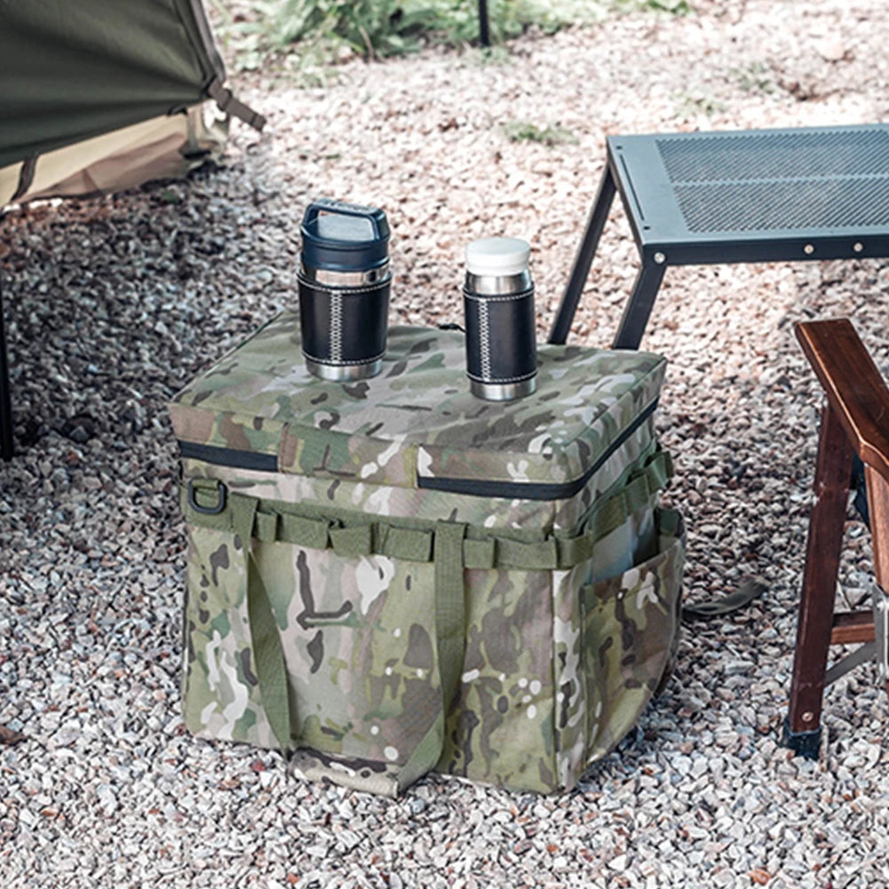Camping Storage Bag Multifunctional Camping Cooking Utensil Organizer Large Capacity Waterproof Utility Camping Supplies