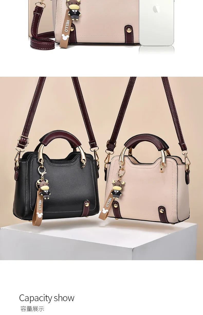 New with Printed Letters Women Square Handbag Messenger Bags with Pendant Office Ladies Bags Female Crossbody Shoulder Bags
