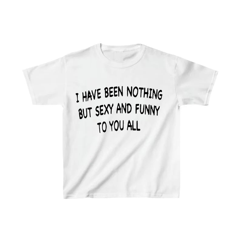 Japanese 2000s Style Y2k Crop Top Sexys T-shirt Vintage Goth Letter Summer Woman Korean Popular Streetwear Tanks & Camis Clothes