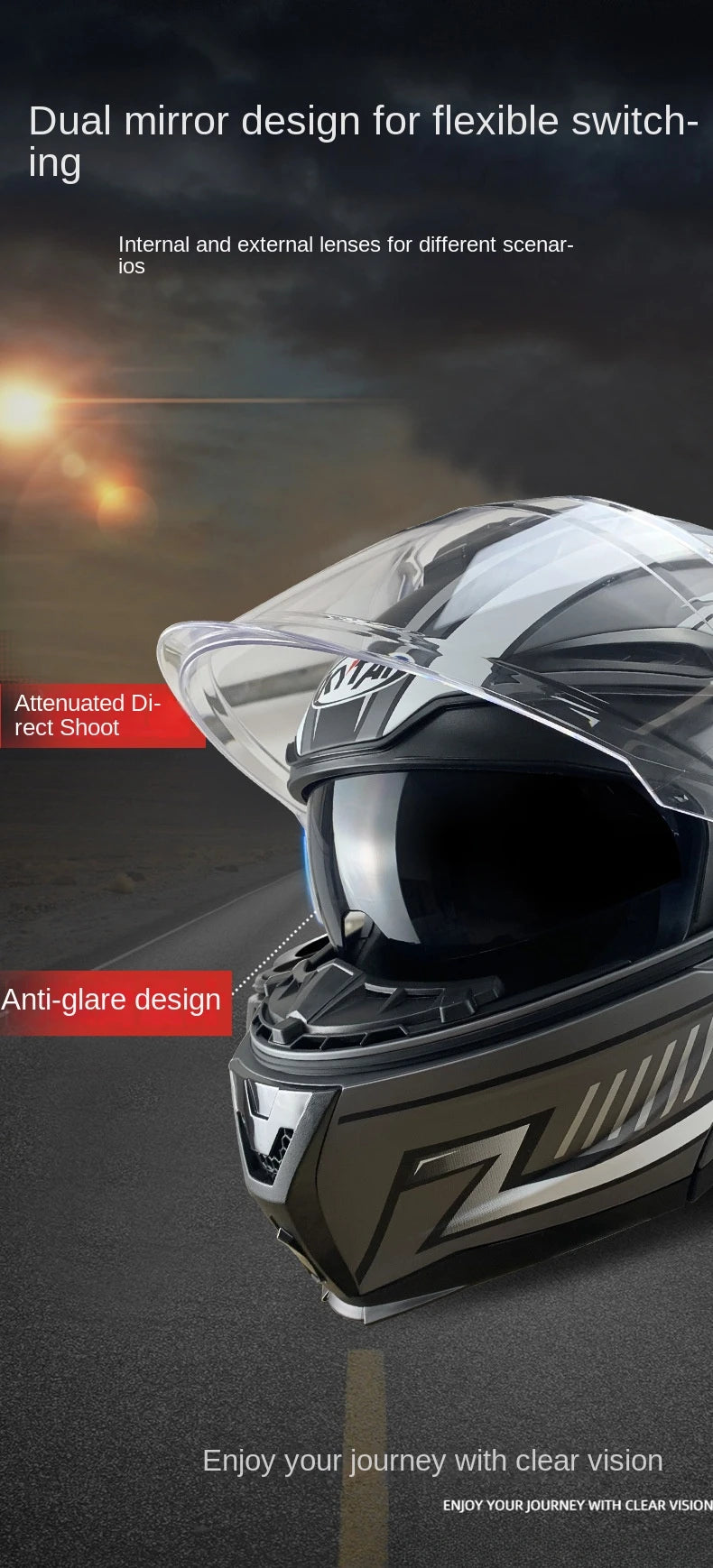Flip up Motorcycle Helmet Full face Dual lens off-road Racing helmet Men Cascos para moto Motorbike Helmet DOT Approved For BMW