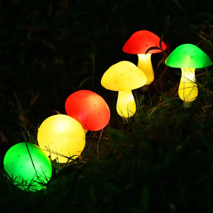 Solar mushroom string lights for garden and courtyard waterproof mushroom-shaped string lights for Amazon cross-border hot new p