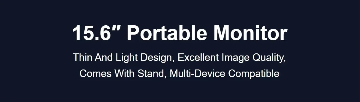 AHXJKA 15.6” Portable Monitor 60HZ IPS USB-C HDMI 250Cd/m² For Laptop XBox PS4 / 5 Switch TV Cell Phone PC Extension Mobile