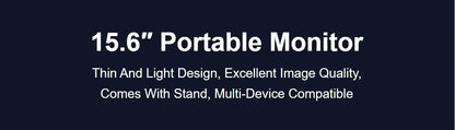 AHXJKA 15.6” Portable Monitor 60HZ IPS USB-C HDMI 250Cd/m² For Laptop XBox PS4 / 5 Switch TV Cell Phone PC Extension Mobile