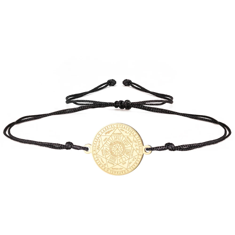 Dawapara Seven Archangels Seal Bracelet Solomon Protection Blessing Amulet Stainless Steel Religious Jewelry