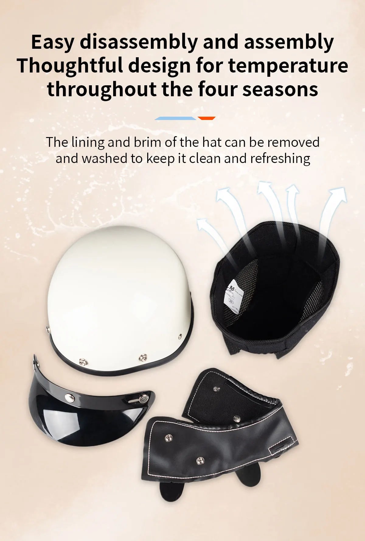 Cycking Motorcycle Helmet Four Seasons Riding Half Helmet Men Women Scooter Cute Retro