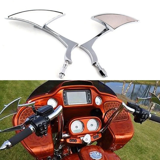 1pair Universal 8 10mm Spear Blade Side Mirror Aluminum Alloy Motorcycle Bar End Rearview Mirror For Harley Cruiser Bike Chopper