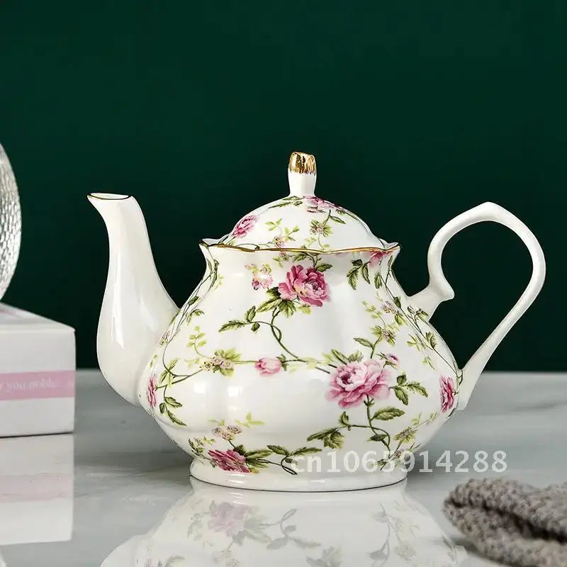 400ML European Bone Coffee Teapot English Afternoon Tea Set Kettle Pot Resistant High-Grade Porcelain Heat China Teapot Pot
