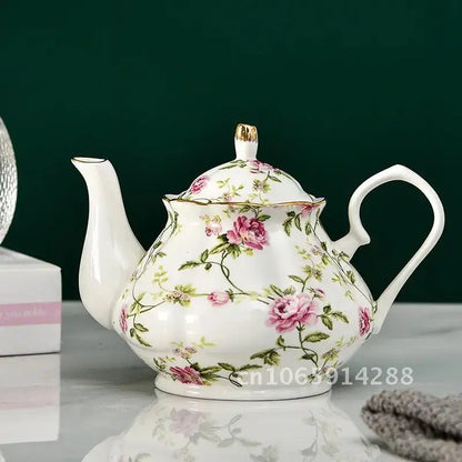 400ML European Bone Coffee Teapot English Afternoon Tea Set Kettle Pot Resistant High-Grade Porcelain Heat China Teapot Pot