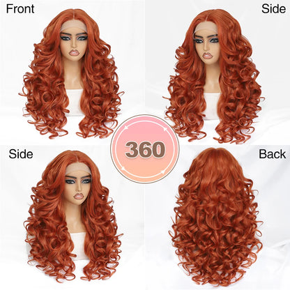 24Inch Latisha Synthetic Lace Front Wigs For Women Curly Afro Lace Wigs Black Blonde Orange 13X4.5X1 Cosplay Hair Daily Use