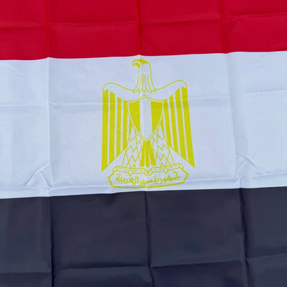 Egypt Flag 150x90cm Large 3x5 FT Egyptian National Flag with Eagle Emblem Polyester Double Stitched Outdoor Indoor Decoration