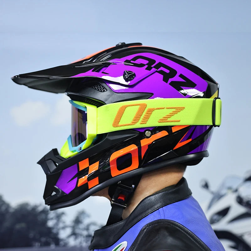ORZF16-Off road motorcycle helmet, men's and women's rally helmet, mountain bike riding speed drops in all seasons