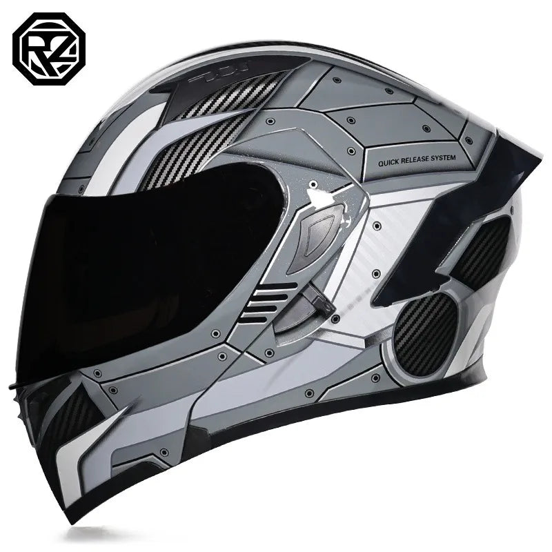 Full Face Motorcycle Helmet for Men and Women - Dual Lens Anti-Fog All Season Riding
