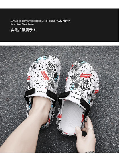 Men'S Breathable Casual Sandals Summer New Soft-Sole Non-Slip Comfort Outdoor Beach Shoes Fashion Youth Dual-Use Sports Slippers