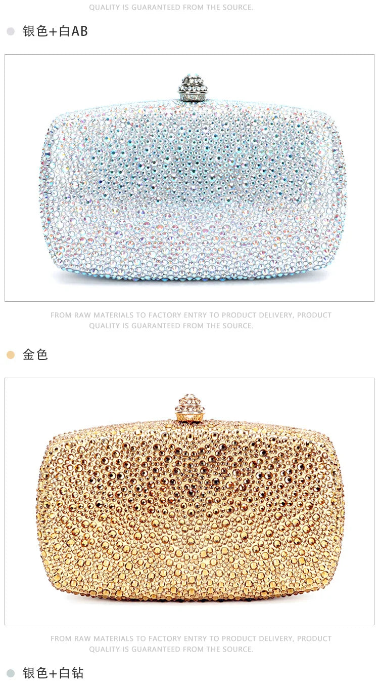Evening Clutch Bags Green Bridal Clutches Bags Crystal Bridal Stones Purse Lady  Party Wedding Rhinestone Women Shoulder Handbag