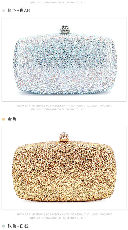 Evening Clutch Bags Green Bridal Clutches Bags Crystal Bridal Stones Purse Lady  Party Wedding Rhinestone Women Shoulder Handbag