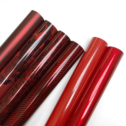 Carbon Fiber Vinyl Wrap Glossy Red Car Stickers Motorcycle Waterproof Vinyl Auto Tuning Self Adhesive Film for Cars Accessories