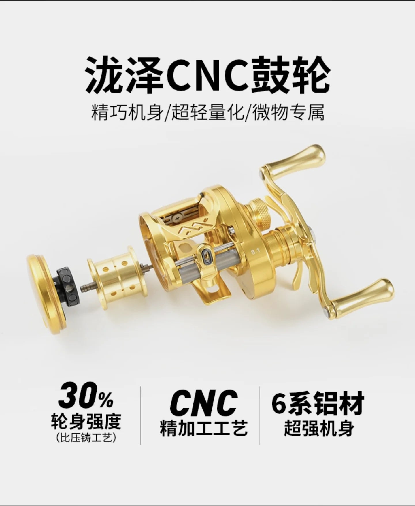 Takizawa Longze B51mc BFS Baitcasting Reel Ultralight Magnetic Drum Reel Full Metal Cnc Micro Object Baitcaster Fishing Reel Gea