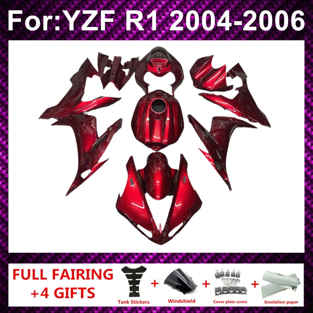 Motorcycle Fairing Kit ABS Plastic Body Injection Fairings Bodywork Bodykits For  R1 YZF1000 YZFR1 YZF-R1 2004 2005 2006