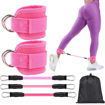 Ankle Straps Resistance Bands Set Fitness Workout Yoga Exercise Equipment Glutes Legs Strength Training for Gym Man Woman