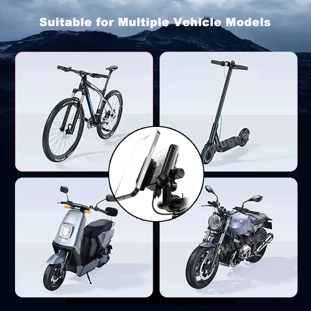 Motorcycle Cooling Phone Holder Mobile Phone Bracket 360° Rotation Shock-Resistant Navigation Cycling Cooling Stand Holder