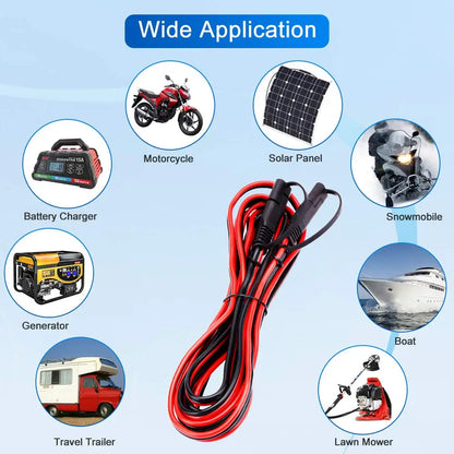Extractme 14AWG SAE to SAE Extension Cable SAE Power Connector for Car RV Motorcycle Solar Panel SAE Plug Battery Charging Cable