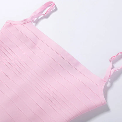 Sexy Solid Knit Women Top Stripe Sleeveless Slash Neck Pleated Female Crop Tops 2026 Spring Summer All-match Lady Knitwear