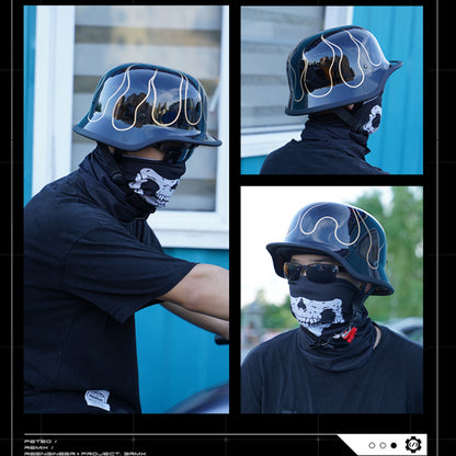 German Soldier Helmet Motorcycle for Harley Retro Half Helmet Motorcycle Helmet Summer 3C Certification Scoop Helmet Cruise Car