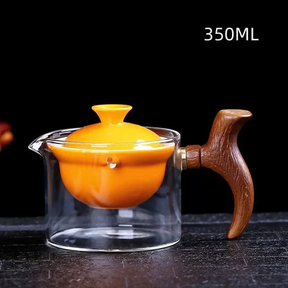 New Style Ceramic Glass Teapot Chinese Gongfu Tea Pot 360 Rotation Tea Maker  Automatic Single Pot   Teapot For Tea