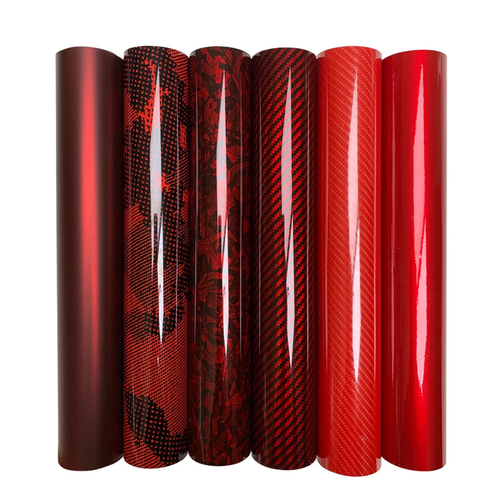 Carbon Fiber Vinyl Wrap Glossy Red Car Stickers Motorcycle Waterproof Vinyl Auto Tuning Self Adhesive Film for Cars Accessories