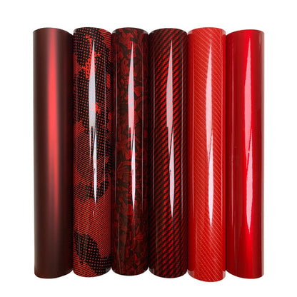 Carbon Fiber Vinyl Wrap Glossy Red Car Stickers Motorcycle Waterproof Vinyl Auto Tuning Self Adhesive Film for Cars Accessories