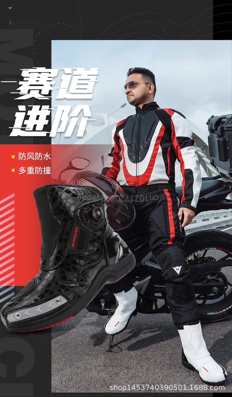 Motorcycle Boots Racing Off-road Shoes Breathable Non-slip High-top Motorcycle Professional Waterproof Mountain Bike Boots