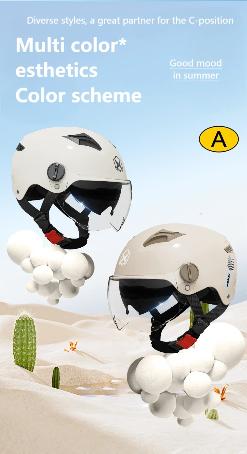 New Fashion ABS Unisex Motorcycle Helmets Motorcycle Accessories Helmet for Adults Long Lens White