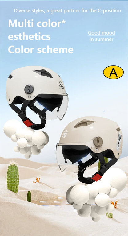 New Fashion ABS Unisex Motorcycle Helmets Motorcycle Accessories Helmet for Adults Long Lens White