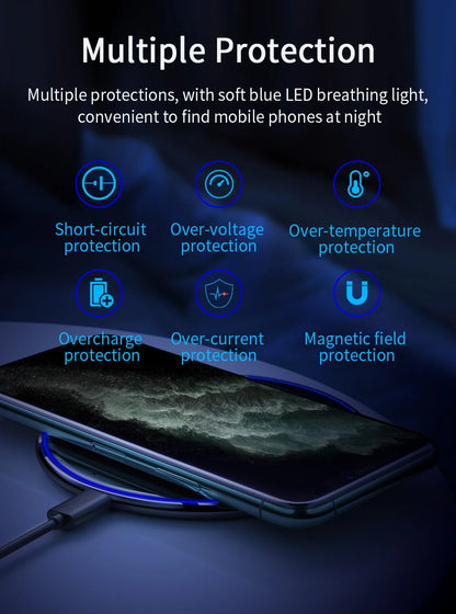 Essager 15W Qi Wireless Charger Fast Wireless Charging Pad Quick Induction Wirless Charger For iPhone 14 Pro max Xiaomi mi 9 Pro