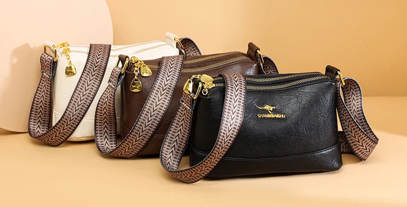 100% Cow Leather High Quality Handbag Purse Women Bag Trend Luxury Designer Shoulder Crossbody Sac Ladies Branded Fashion Totes