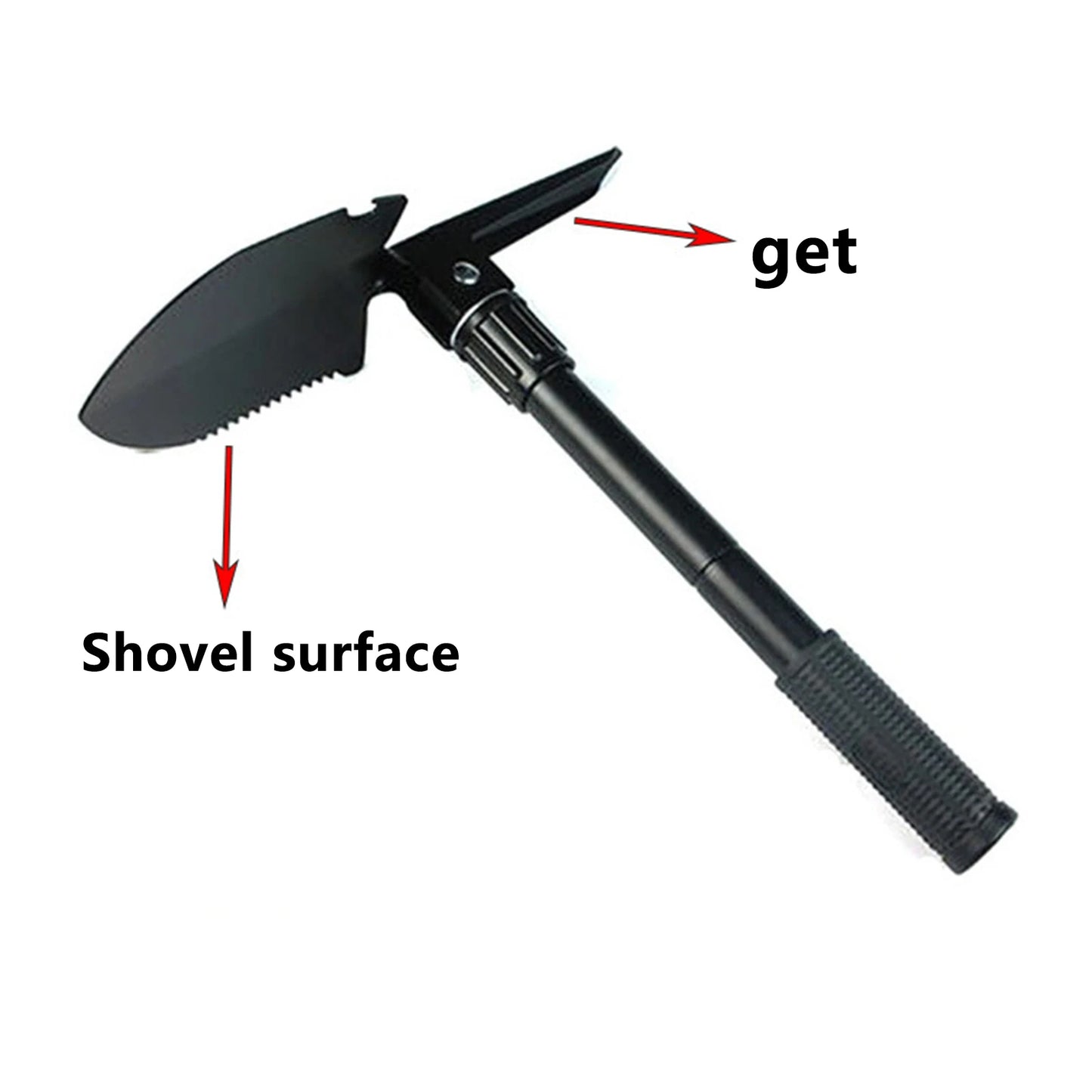Foldable Portable Truck Mounted Engineer Shovel Camping Tent Outdoor Shovel Self-defense Survival Tool Compass Storage Bag
