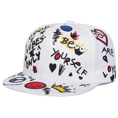 Unisex Smiling Graffiti Print Hip-hop Hats Spring Autumn Outdoor Adjustable Casual Baseball Caps Sunscreen Hat Sports Cap