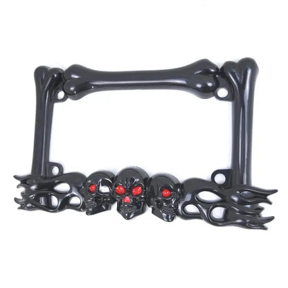 Skull Head Plastic Sport License Plate Frame For Motorcycle Scooters Skull Head Accessory Decoration