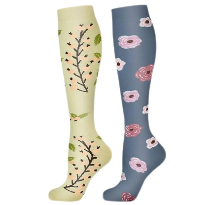 2Pairs New Cat Compression Socks Knee High 20-30 Mmhg Fit Medical Edema Diabetes Varicose Veins Running Compression Sports Socks