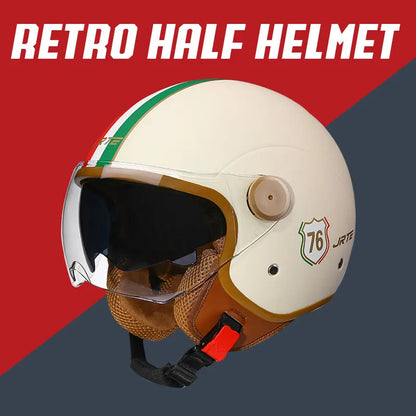 Open Face Motorcycle Helmets Biker 3/4 Open Face Helmet Men Women Retro Electric Scooter ABS Shell Moto Jet Helmet DOT Approved