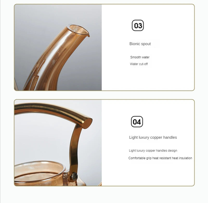 Glass Beam Pot Flower Tea Pot Health Pot Heat Resistant Glass Teapot With Strainer Infuser Teapot to Boil Water Kettle Gaiwan