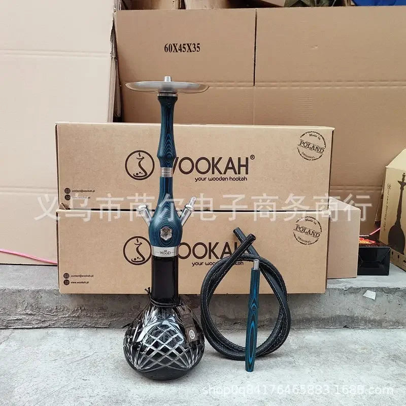 Mr Wood Hookah Shisha Set Wooden Material Hookah Arabian 1 Single-tube Premium Hookah