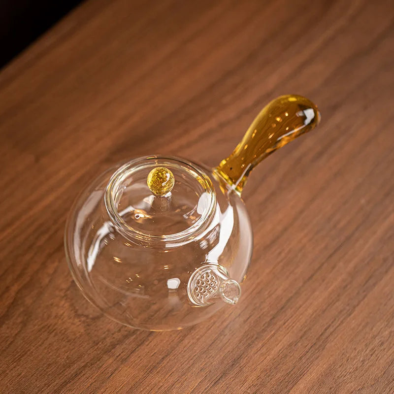High Borosilicate Glass Teapot Thickened High Temperature Resistance Side-handle Pot Small Household Anti-scald Green Tea Teapot