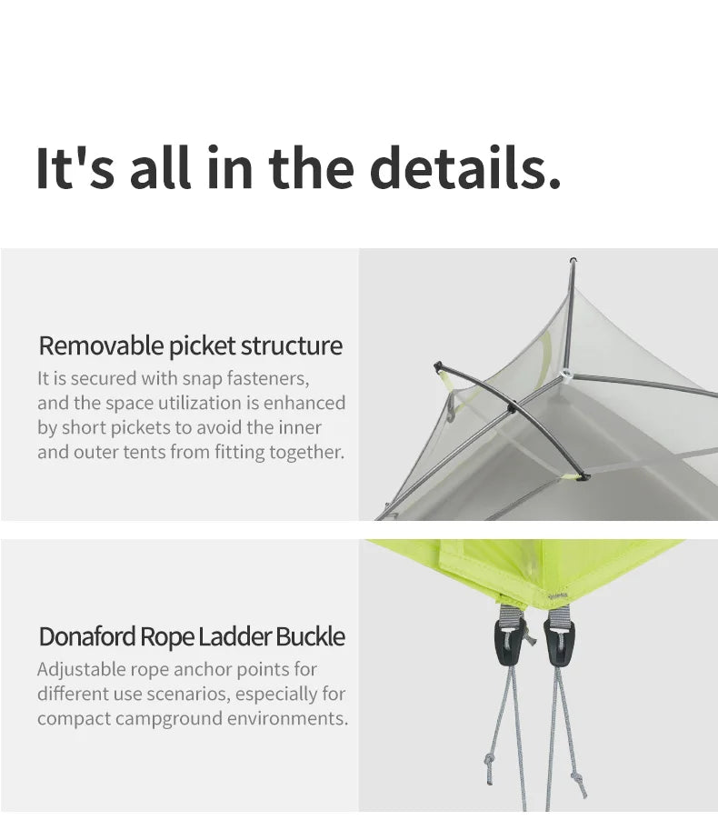 Naturehike Star Trail EXT Hiking Tent Outdoor Camping Ultralight Rainstorm Protection Wild Tent 1 2 Person 0D Nylon Backpacking Tent
