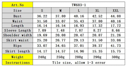Fashionable Women's Stripe Color Block Shortie Set TW683-1 Bicolor Collar Crop Top with Skirt Polyester Fiber Knee-Length