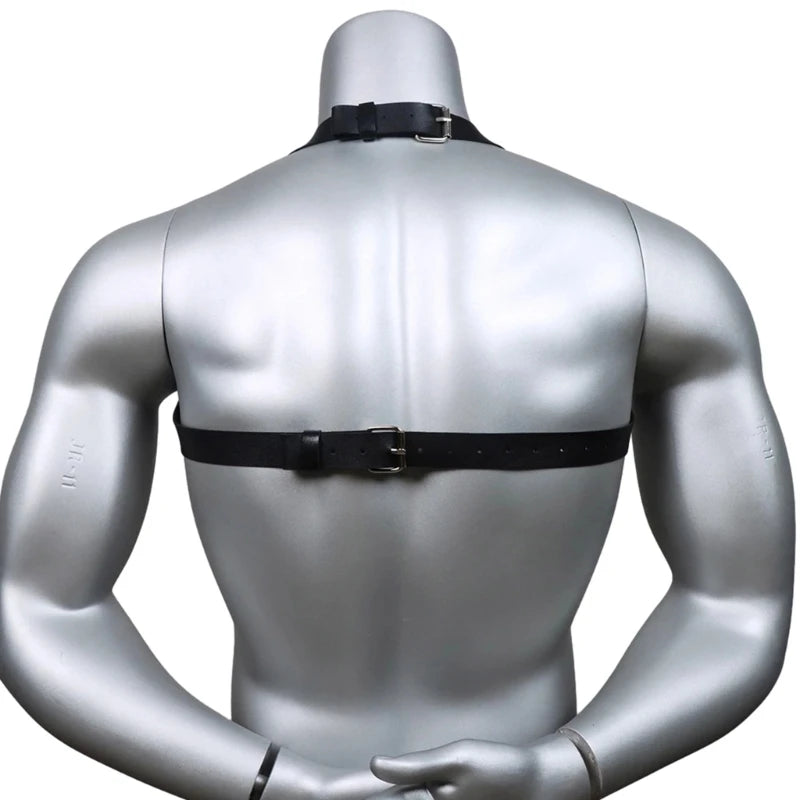 Man Leather Punk Chest Straps Harness Belt Carnivals Dance Costume