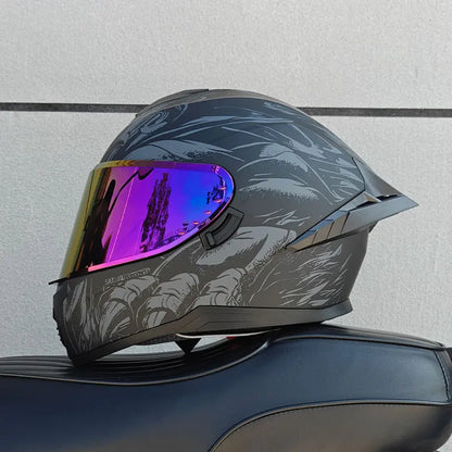 Motorcycle helmet, men's and women's dual lens full face helmet, motorcycle sports car, all season full face helmet