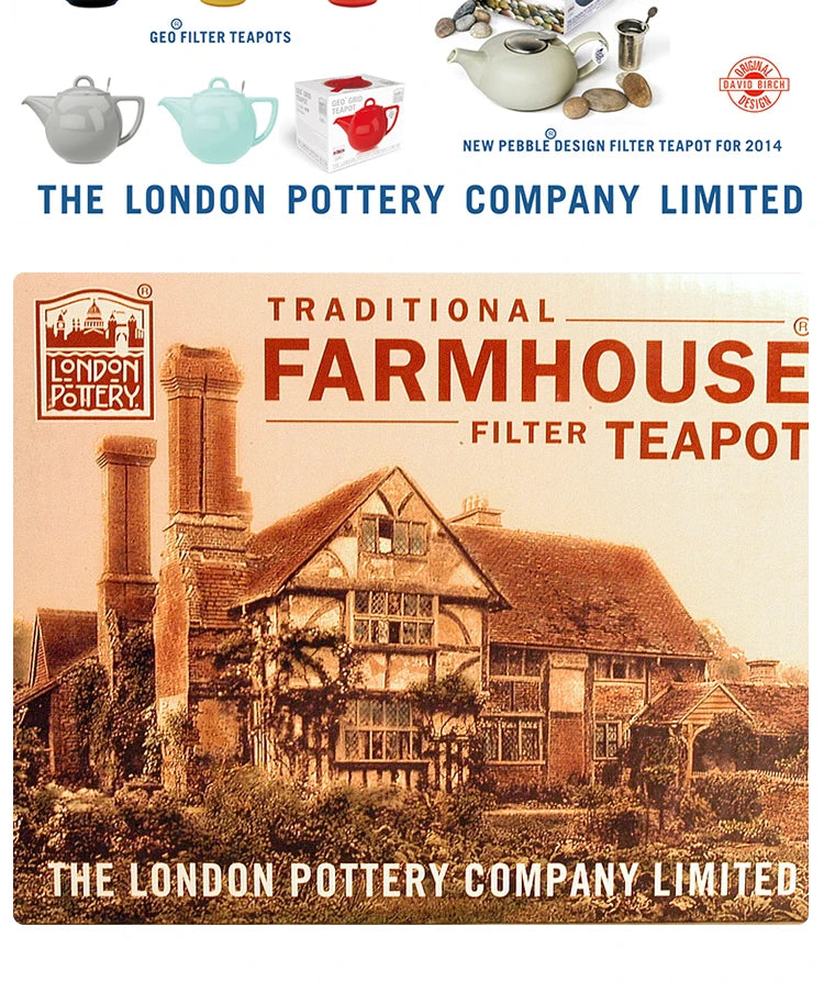 London Pottery Hand-painted flag Series 2 Cup Teapot British 600ml Ceramic Teapot with Stainless Infuser for Loose Tea Tea Set